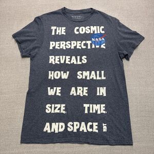 Reworked grey Nasa graphic Tee one of a kind custom science nerd T-shirt unique
